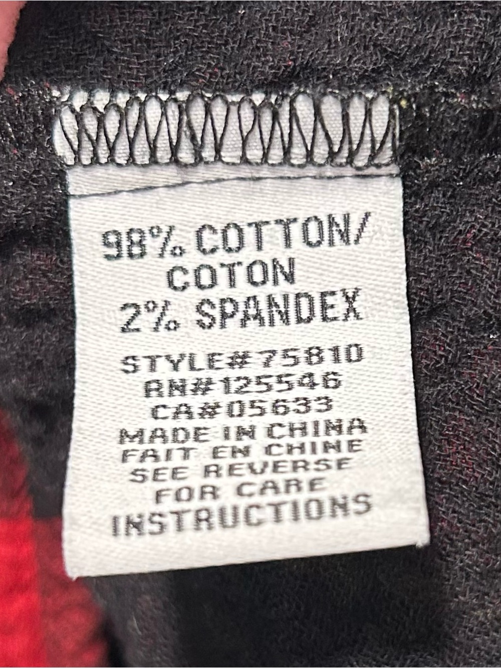 Habitat Plaid Pocket Pullover Top Red Black Crinkle Gauze Lagenlook Size L 75810 - Picture 6 of 6